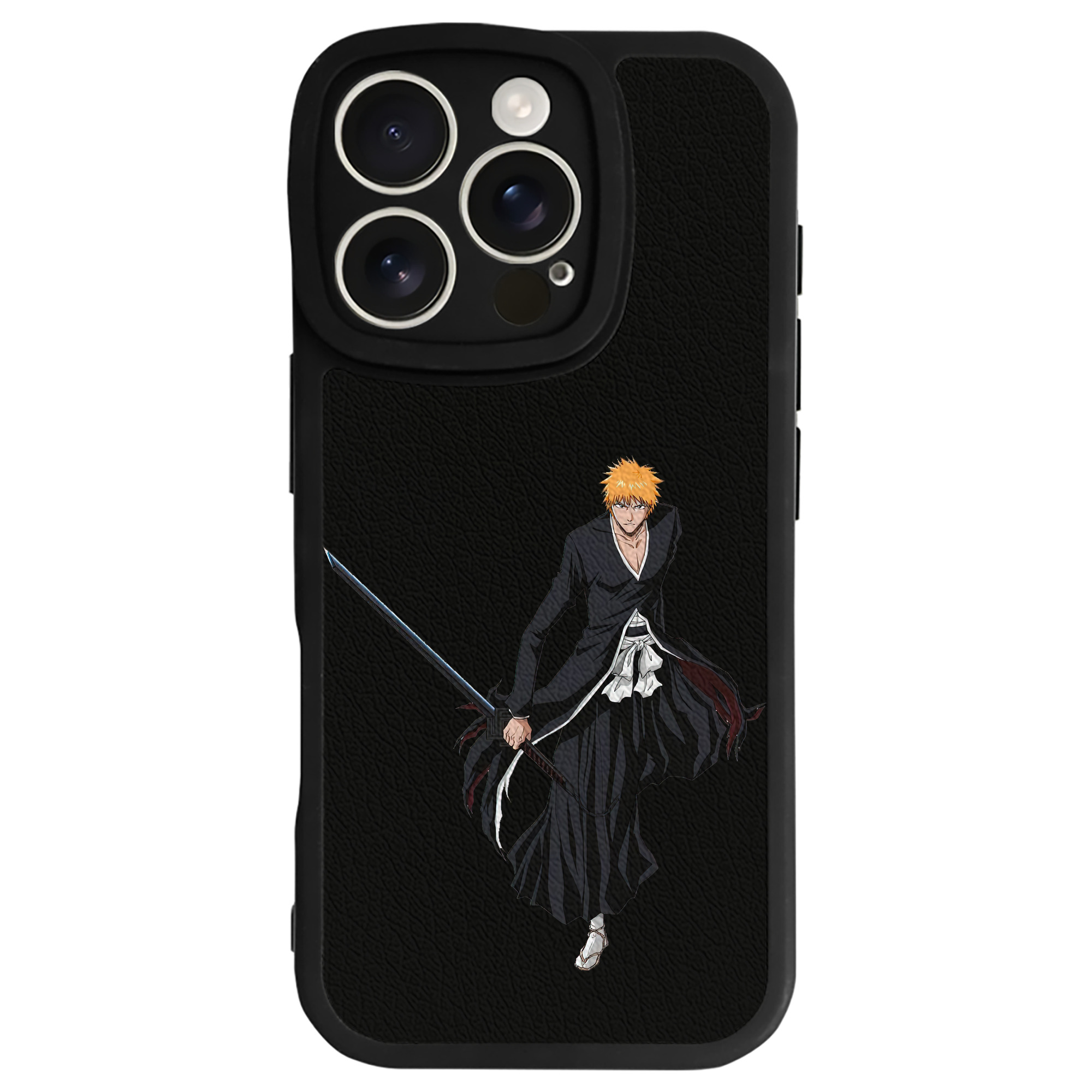 ブリーチ 黒崎一護（くろさき いちご）BLEACH Kurosaki Ichigo 【iPhone 16シリーズ対応】シリコンスマホケース（レザー調） 材質：シリコン